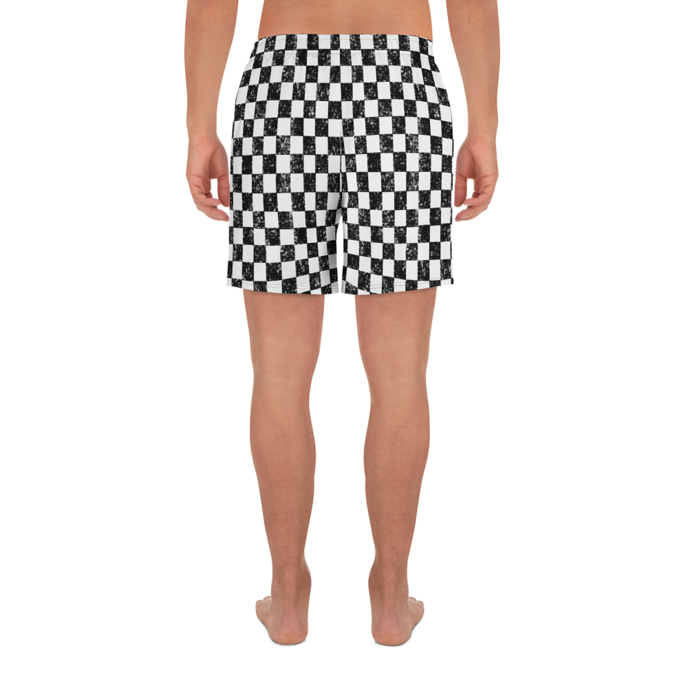 Checkered - White Black Men's Recycled Shorts