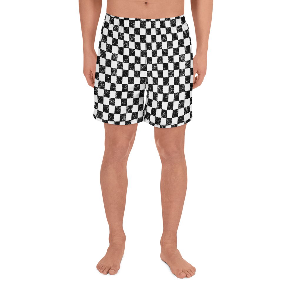 Checkered - White Black Men's Recycled Shorts