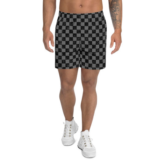 Checkered - Dark Gray Black Men's Recycled Shorts