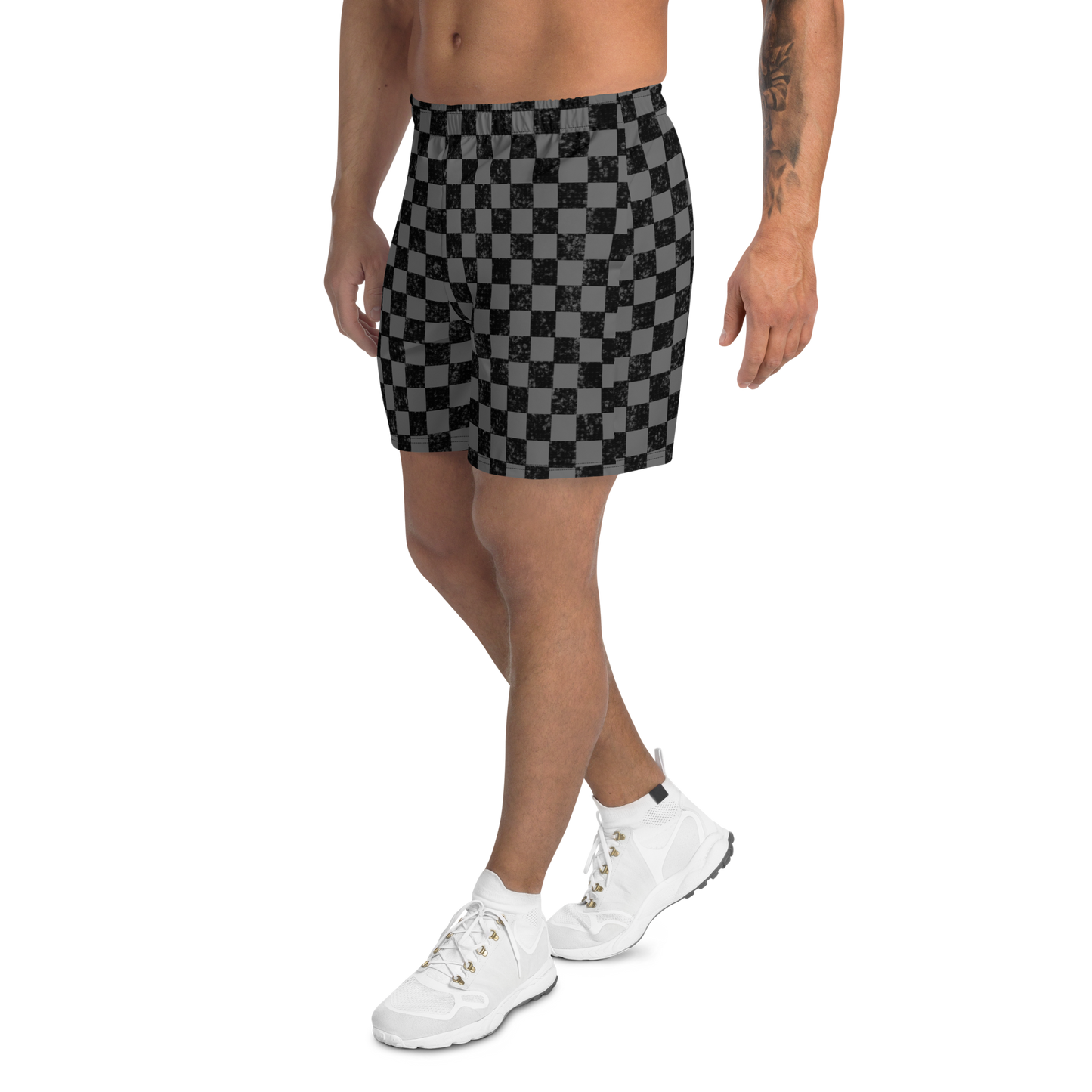 Checkered - Dark Gray Black Men's Recycled Shorts