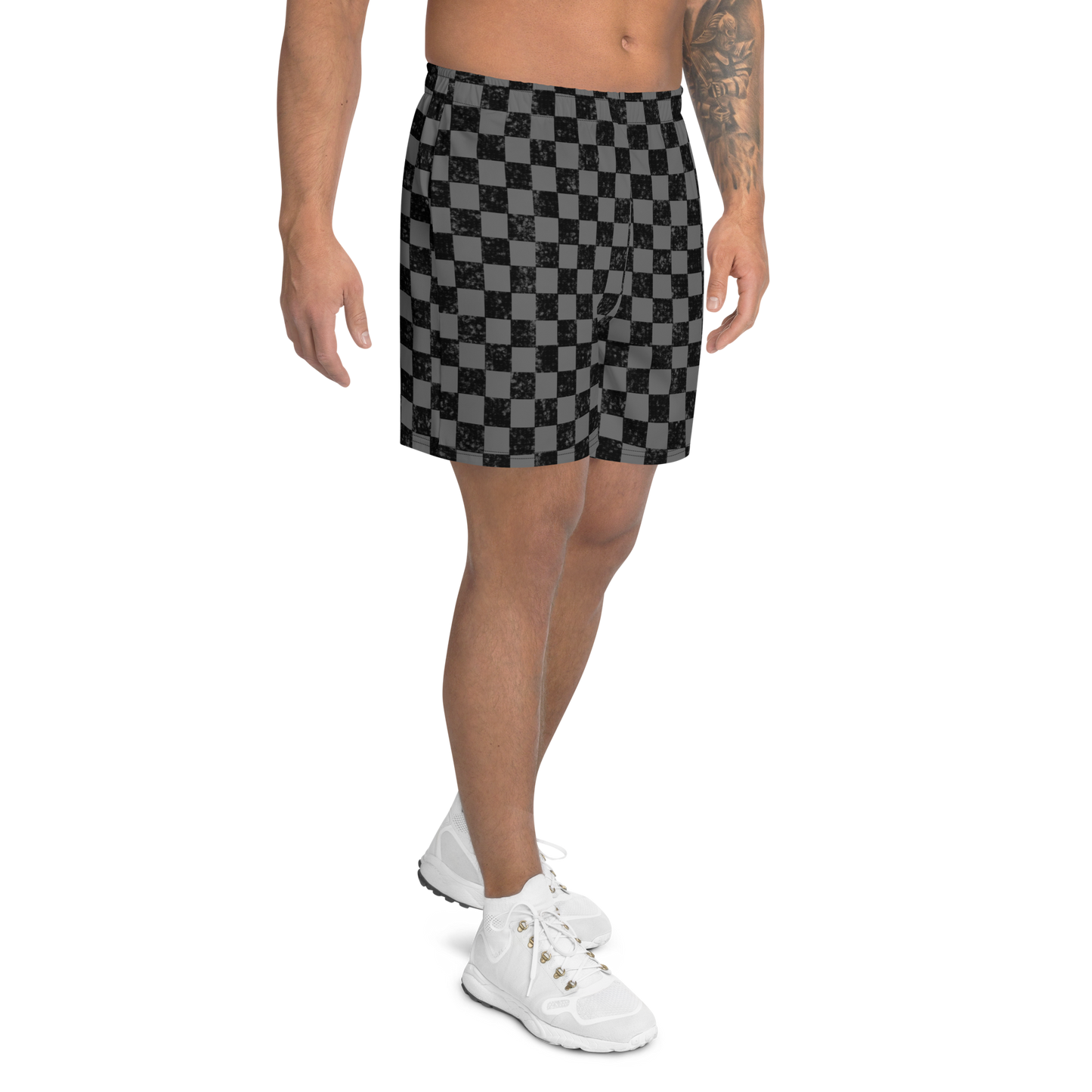 Checkered - Dark Gray Black Men's Recycled Shorts