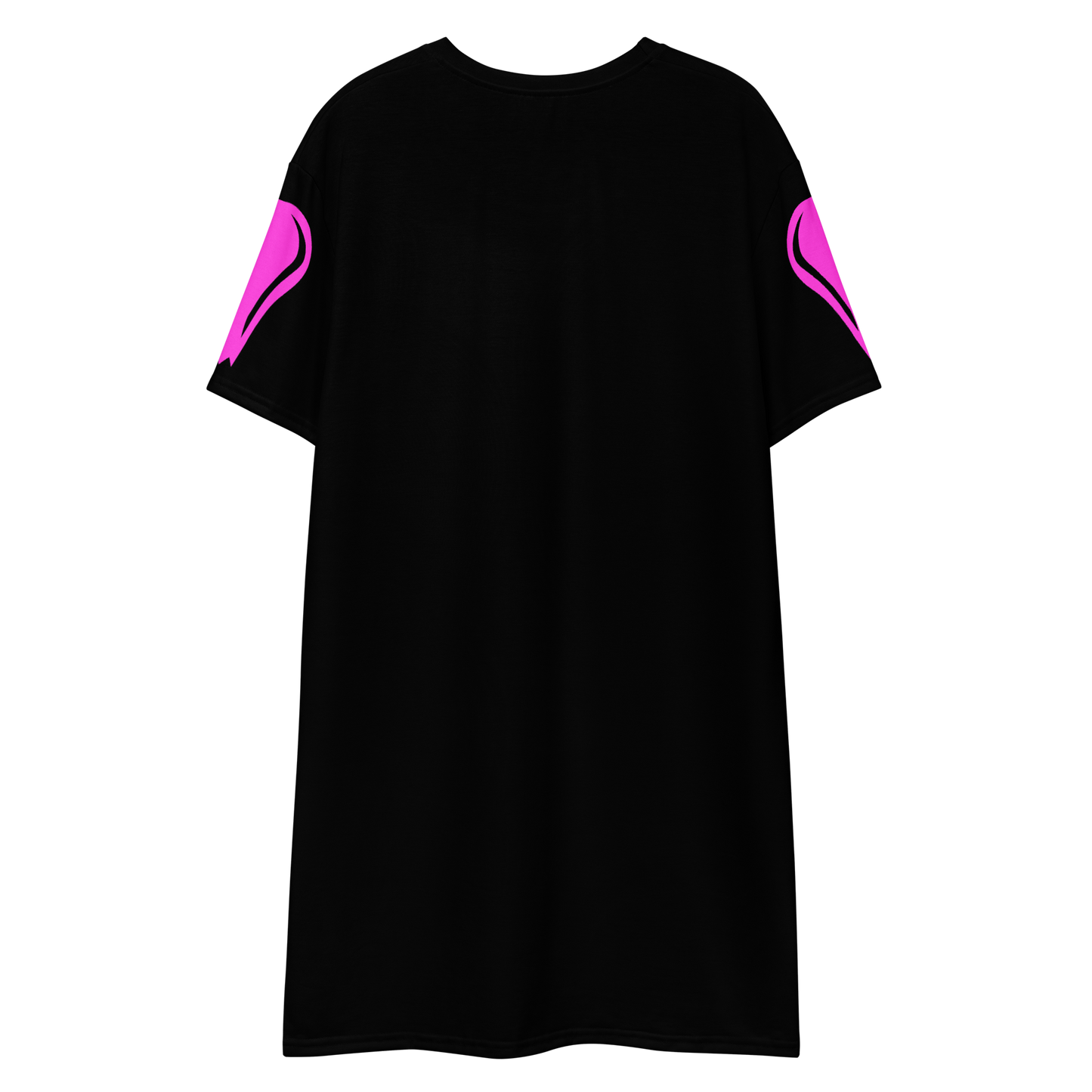 Pink Skeleton - Women’s Black Halloween T-shirt Dress