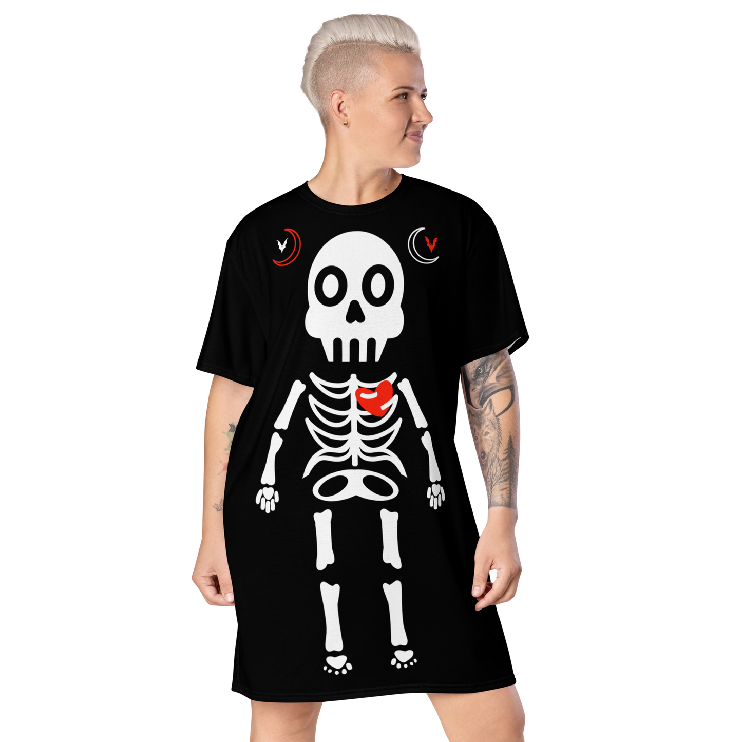 Skelly - Women’s Black T-shirt dress