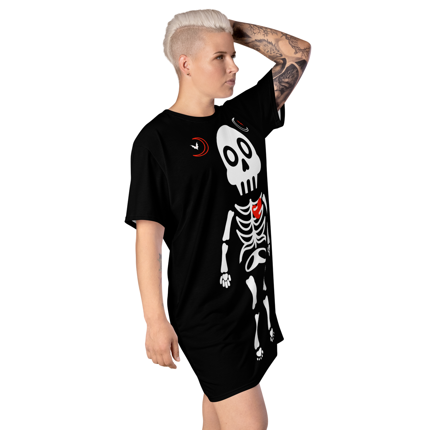 Skelly - Women’s Black T-shirt dress