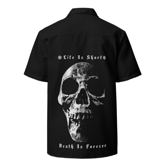 Life Is Short - Black Adult Button Shirt