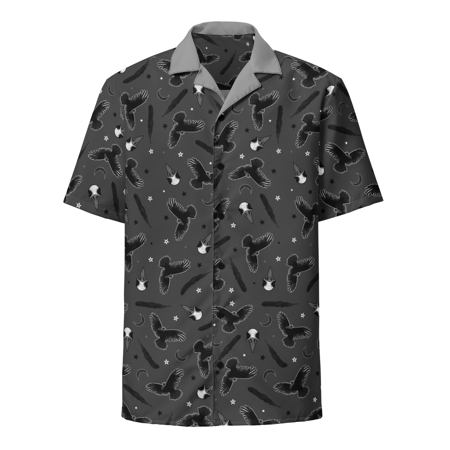 Midnight Raven - Gray Adult Button Shirt