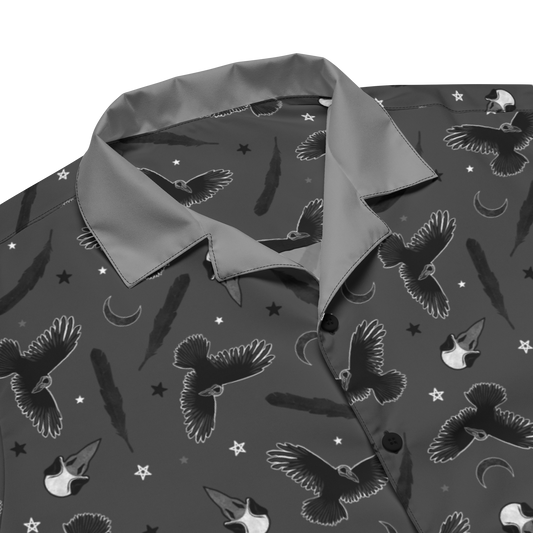 Midnight Raven - Gray Adult Button Shirt