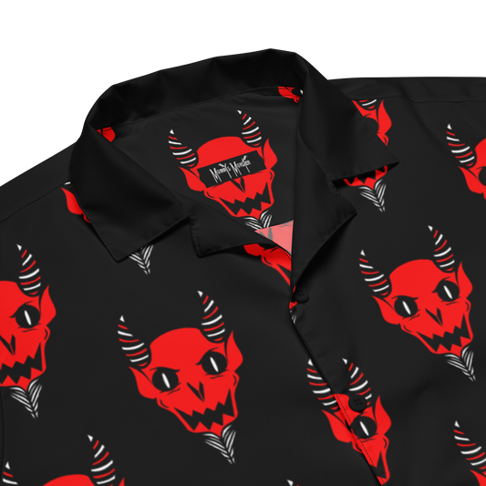 Devilish - Adult Red Black Button Shirt