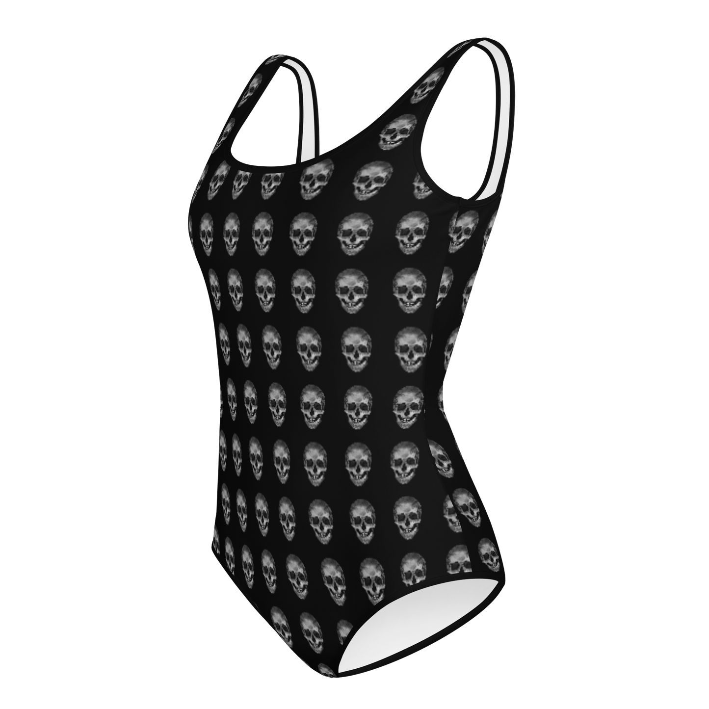 Skulls - Youth Girls Black One- Piece Swimsuit