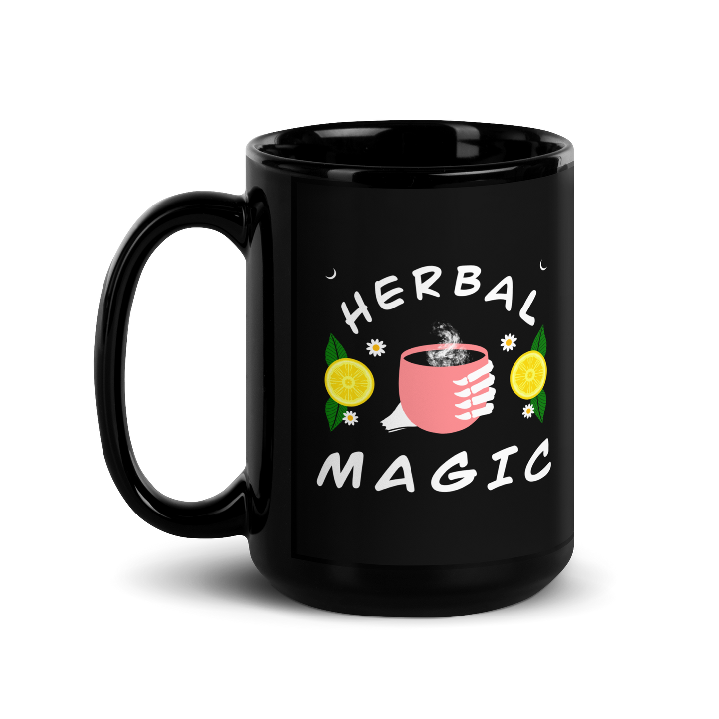 Herbal Magic - Black Ceramic Mug