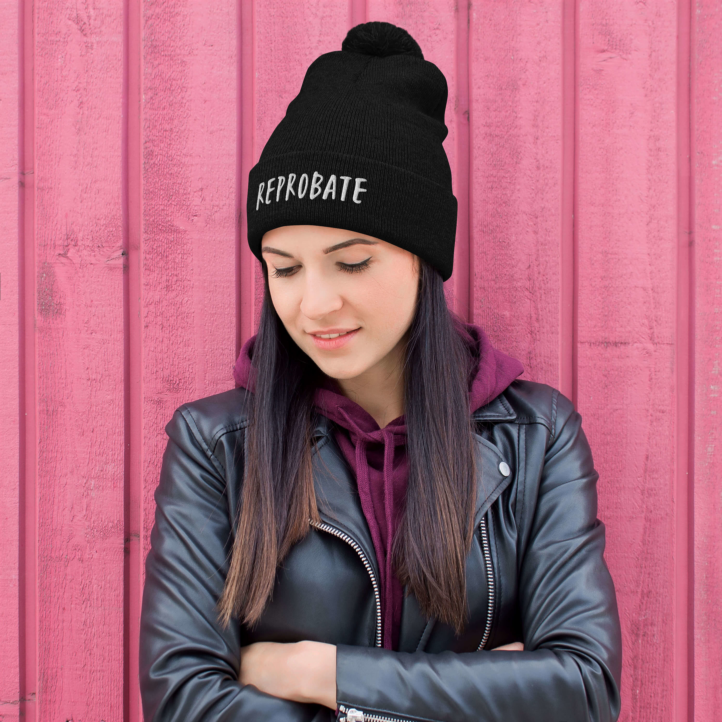 Reprobate - One Size Adult Pom-Pom Beanie