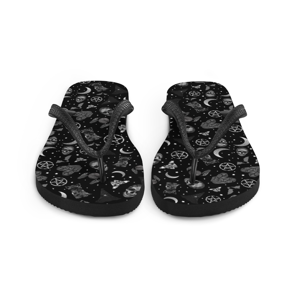 Witchy Vibes Black - Unisex Adult Flip-Flops