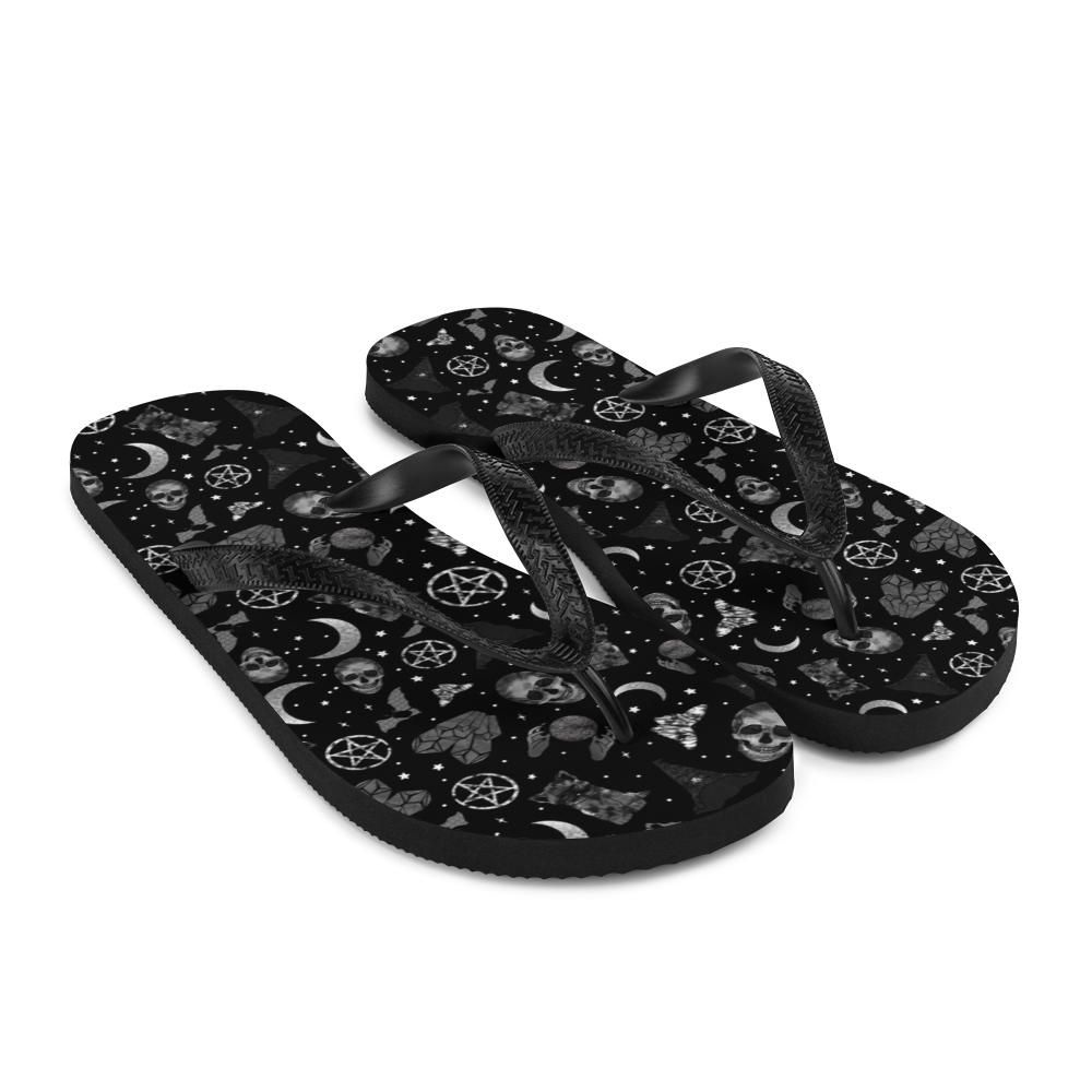 Witchy Vibes Black - Unisex Adult Flip-Flops