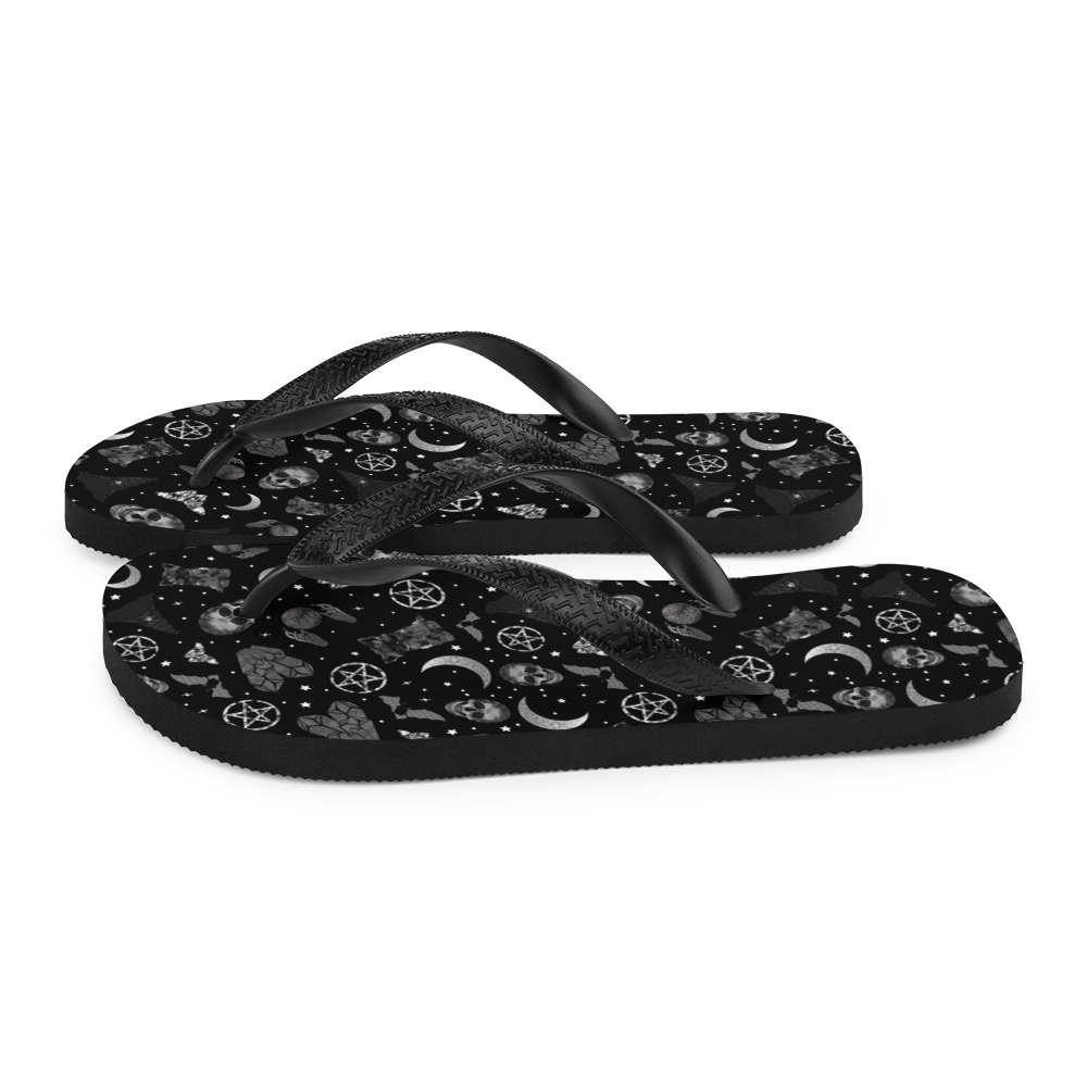 Witchy Vibes Black - Unisex Adult Flip-Flops