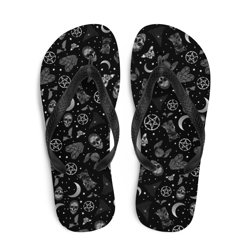 Witchy Vibes Black - Unisex Adult Flip-Flops