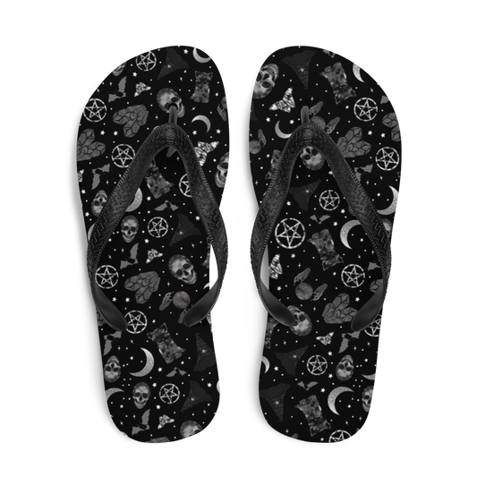 Witchy Vibes Black - Unisex Adult Flip-Flops